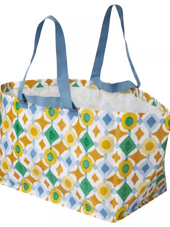 IKEA Handbags - IKEA EKAÅN Multi-Color Geometric Tote Bag with Blue Straps